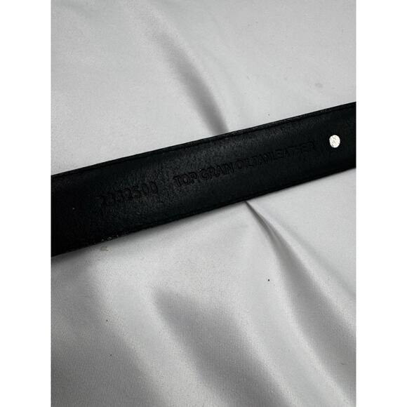 Black Leather PGA Tour Silvertone Medallion Belt Sz 42 47” Long Golf Club - Picture 8 of 11